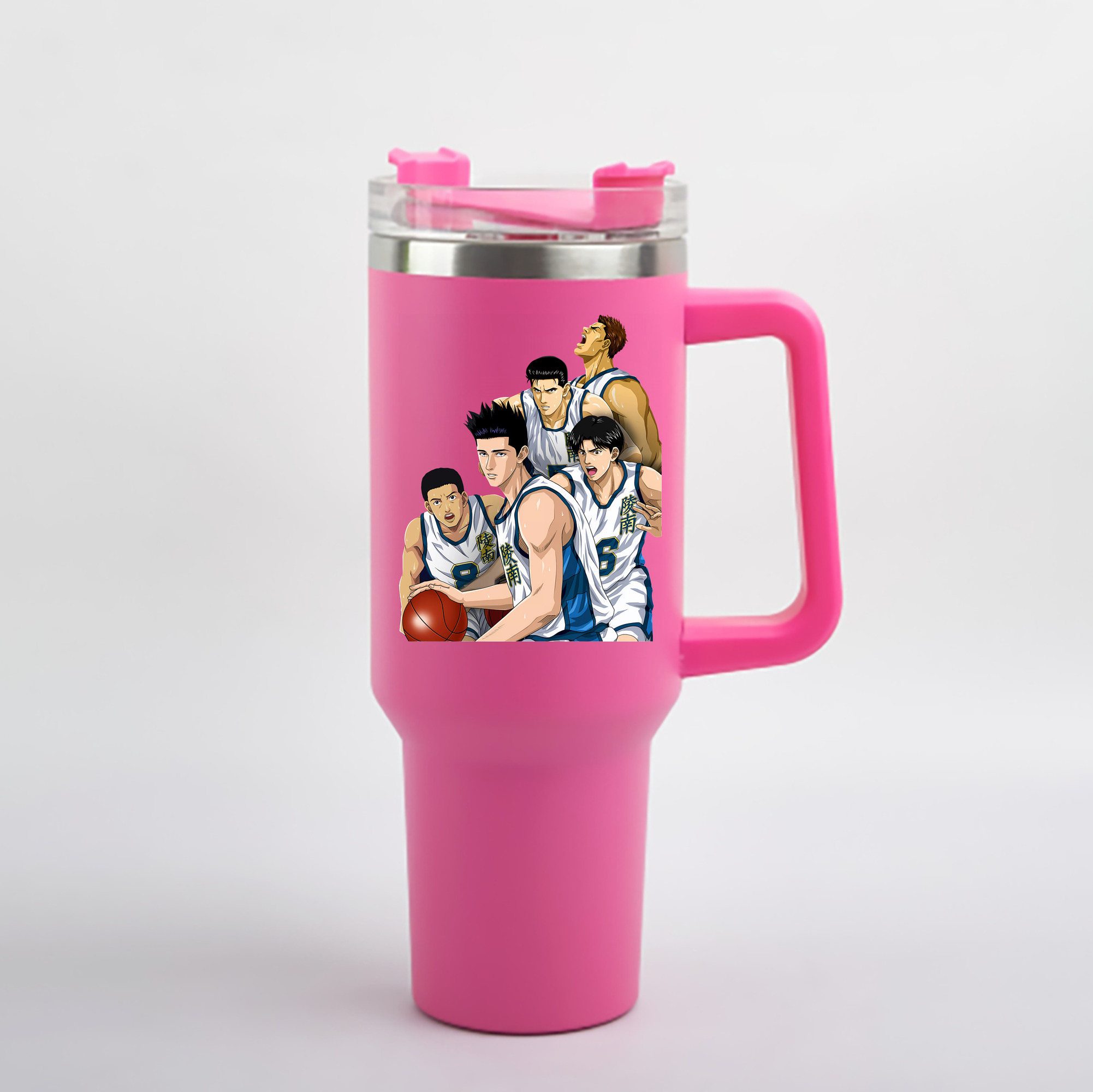 （画像用） SLAM DUNK／スラムダンク 1200mL車用タンブラー - クリスタルステッカー（プラスチックストロー付き）